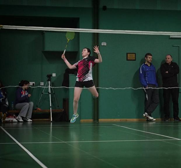 Holly Robson in singles action for Durham against Yorkshire